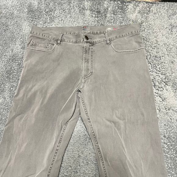 Faherty Jeans Mens 34 (36x32) Gray Organic Straight Leg Pants - Picture 2 of 13